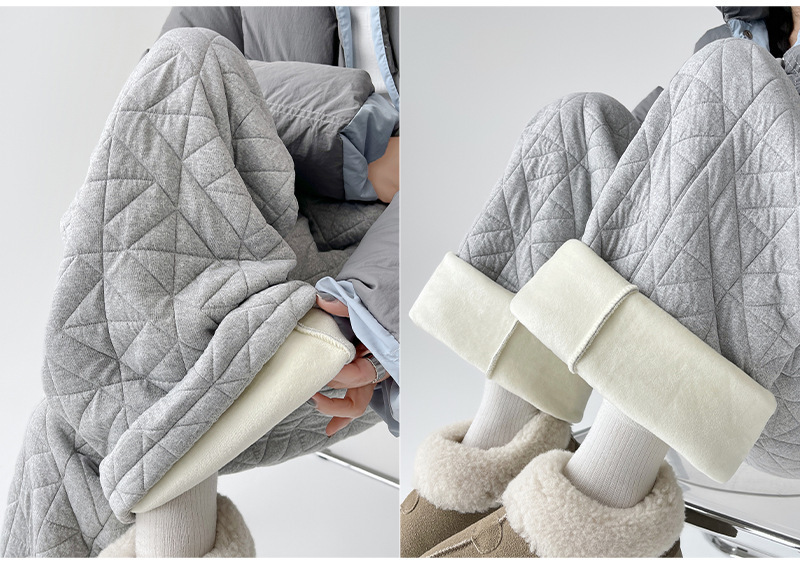 图片[22]-菱格夹棉阔腿裤女冬季加绒加厚保暖东北大棉裤两穿休闲拖地长裤子-智鑫小铺