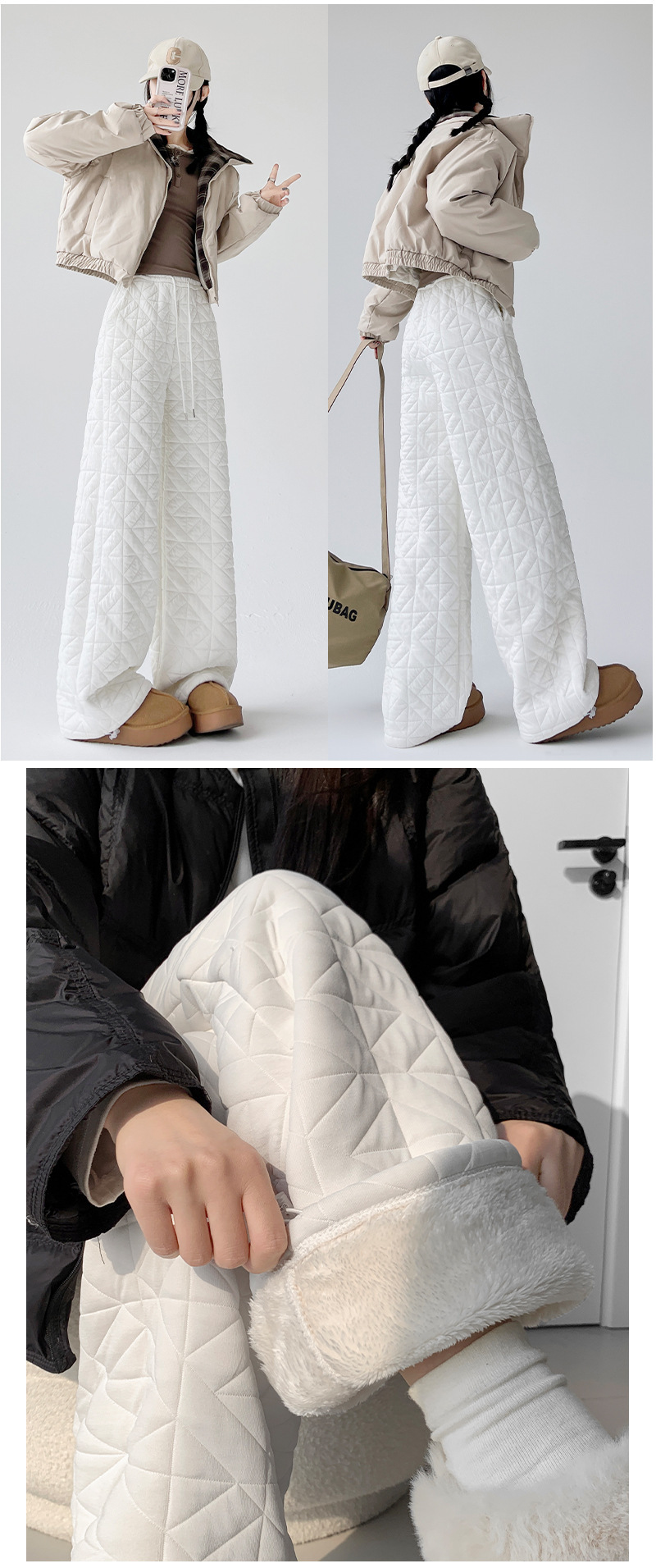 图片[13]-菱格夹棉阔腿裤女冬季加绒加厚保暖东北大棉裤两穿休闲拖地长裤子-智鑫小铺