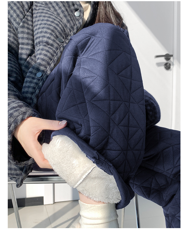 图片[15]-菱格夹棉阔腿裤女冬季加绒加厚保暖东北大棉裤两穿休闲拖地长裤子-智鑫小铺