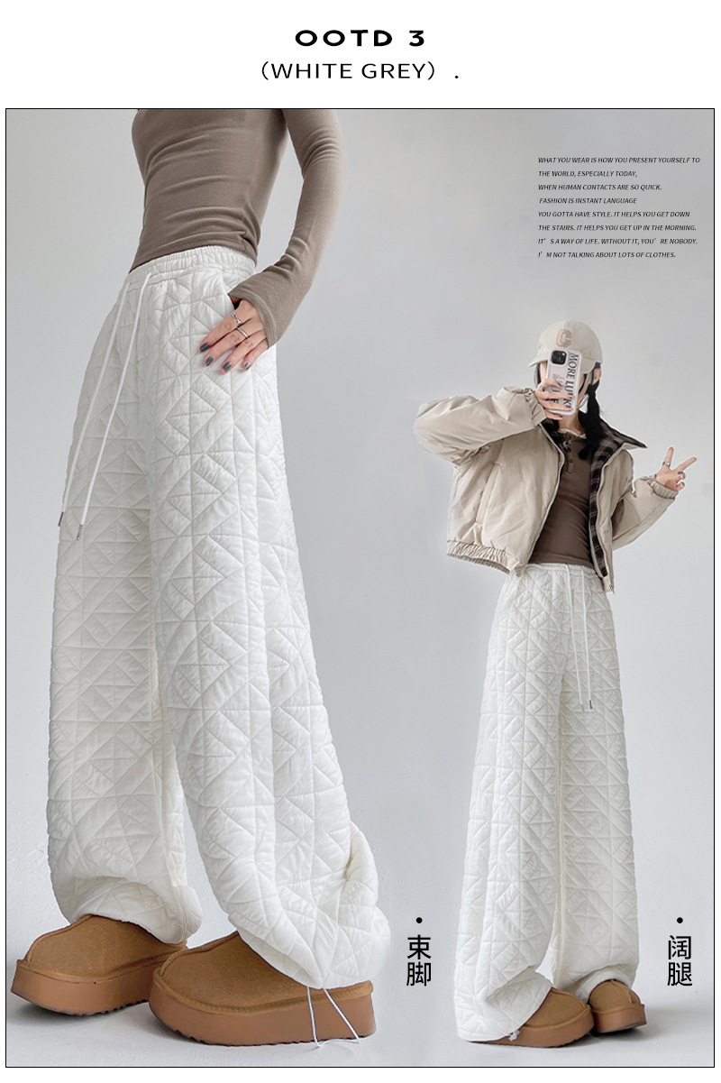 图片[11]-菱格夹棉阔腿裤女冬季加绒加厚保暖东北大棉裤两穿休闲拖地长裤子-智鑫小铺